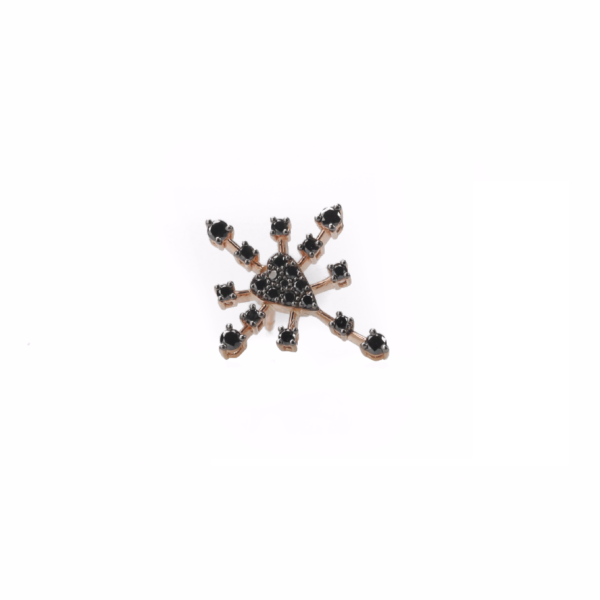 Orecchino Sparkling Heart Pavé Black