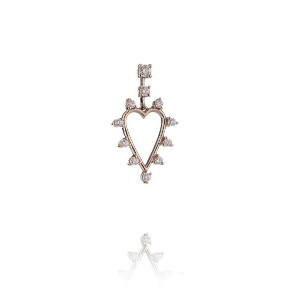 Orecchino Cuore Open White