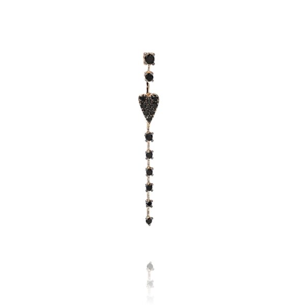 Orecchino Cuore Pendente Black