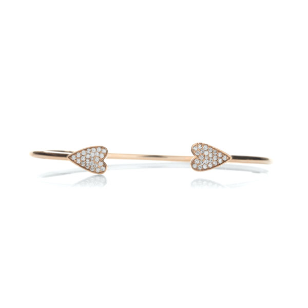 Bangle Cuori Oro con Diamanti