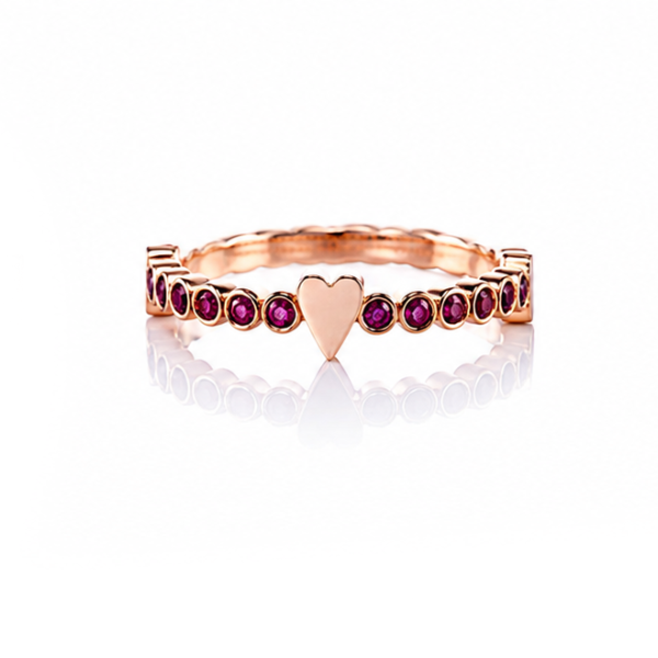 Heart Eternity Rubies Ring
