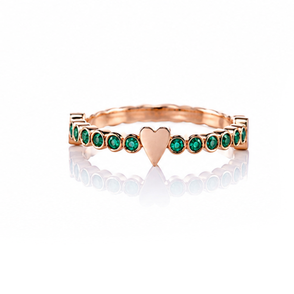 Heart Eternity Emeralds Ring