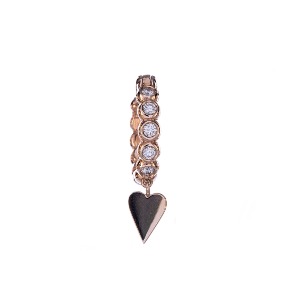Heart Charm Hoop Earring