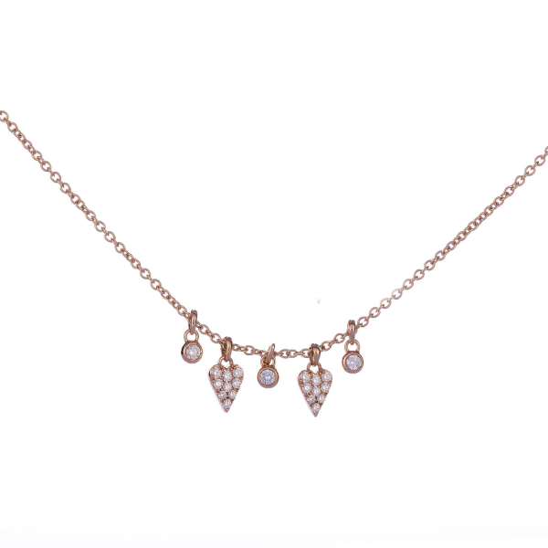 Double Pavè Hearts Necklace